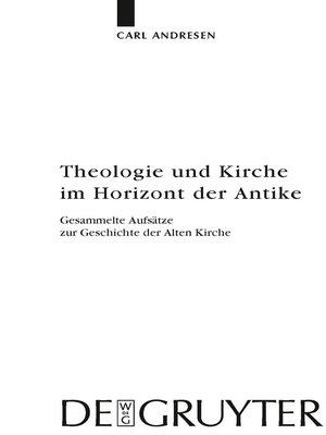 cover image of Theologie und Kirche im Horizont der Antike